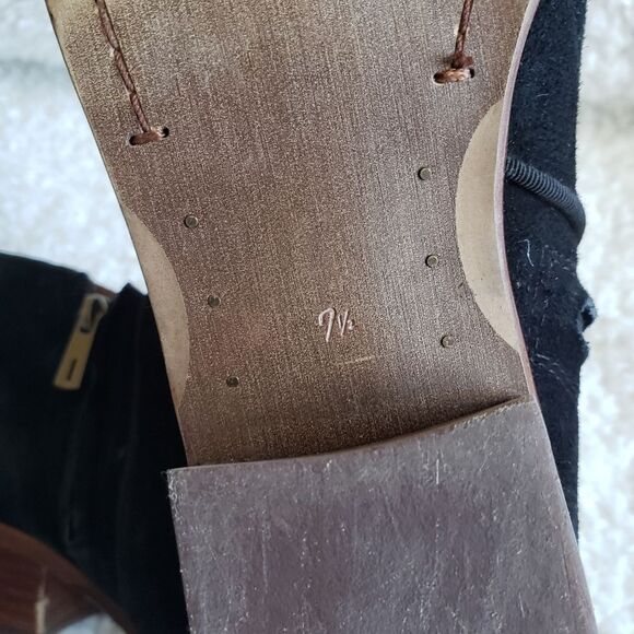 Sam Edelman Petty Black Suede Leather Ankle‎ Boots sz 7.5 - Picture 6 of 10